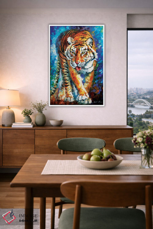 تابلو دکوراتیو ببر ترسناک اثر لئونید آفرموف - D6W