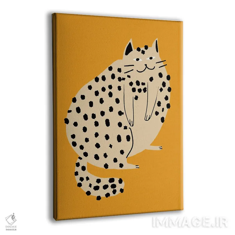 تابلو مدرن گربه تپل نارنجی اثر لیتل باور - نمای پرسپکتیو محصول