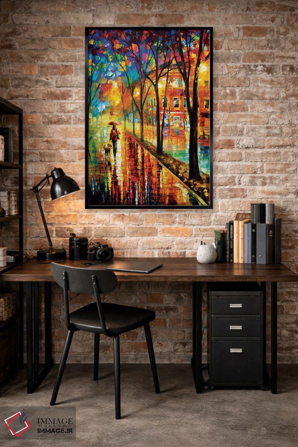 تابلو دکوراتیو قدم زدن با سگ اثر لئونید آفرموف - D4B