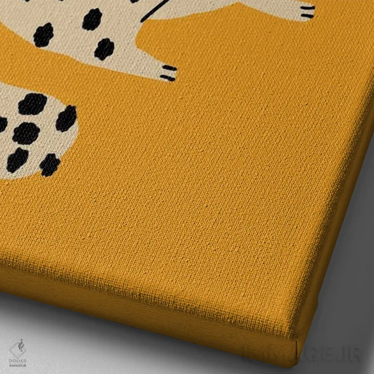 تابلو مدرن گربه تپل نارنجی اثر لیتل باور - نمای نزدیک بافت بوم