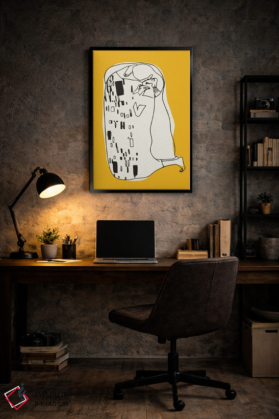 تابلو مدرن عشق در طراحی خطی اثر لیتل باور - D6B