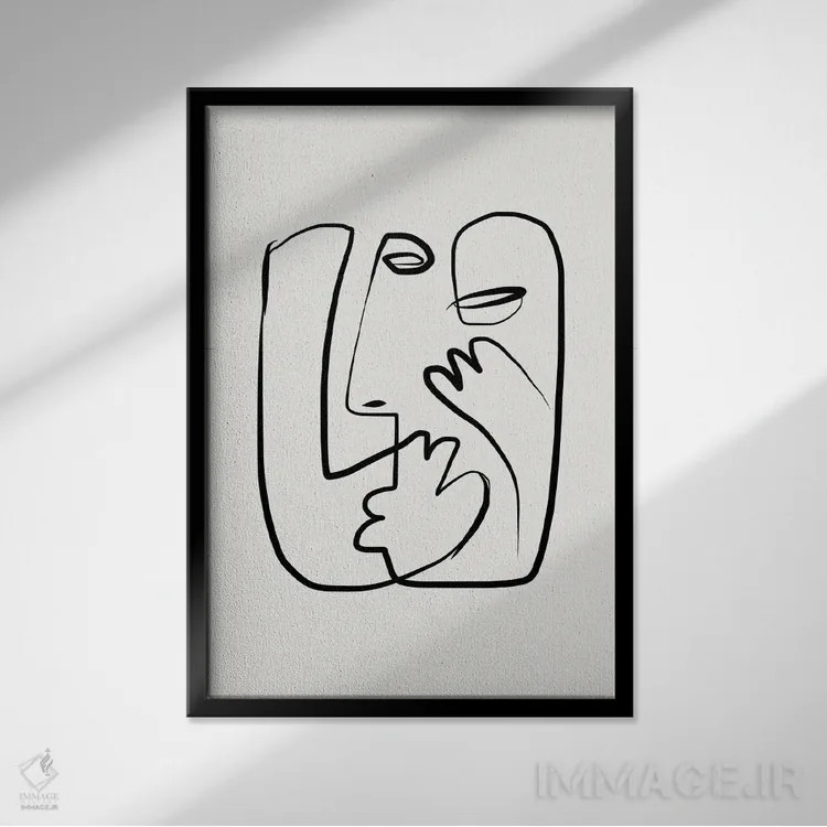 تابلو مینیمال جوش های صورت اثر لیتل باور - نمای قابدار مشکی