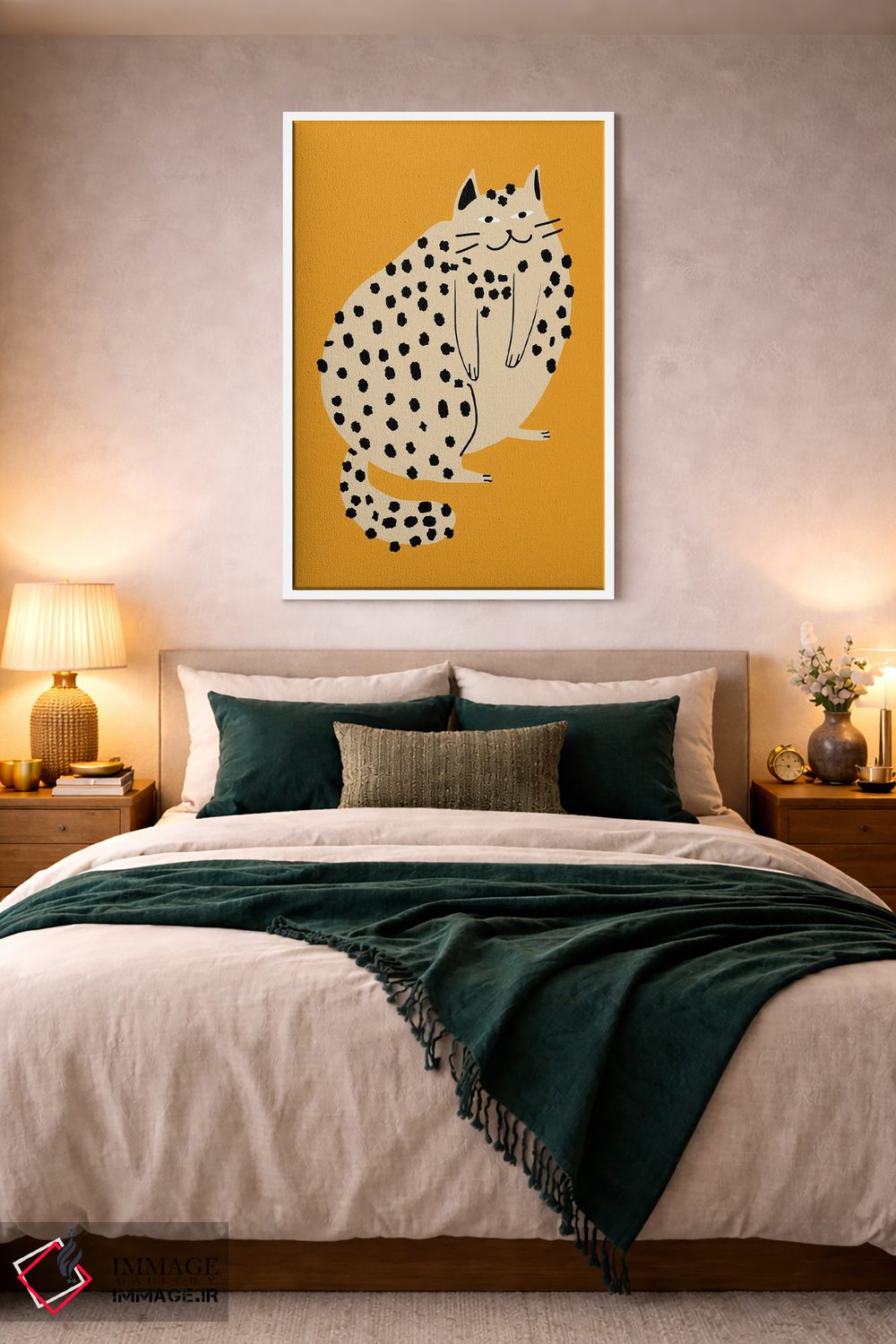 تابلو مدرن گربه تپل نارنجی اثر لیتل باور - D2W