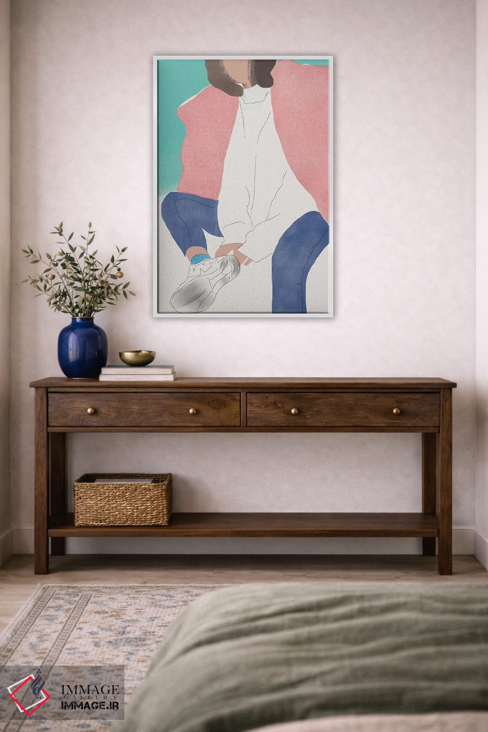 تابلو مدرن خز صورتی اثر لیتل باور - D3W