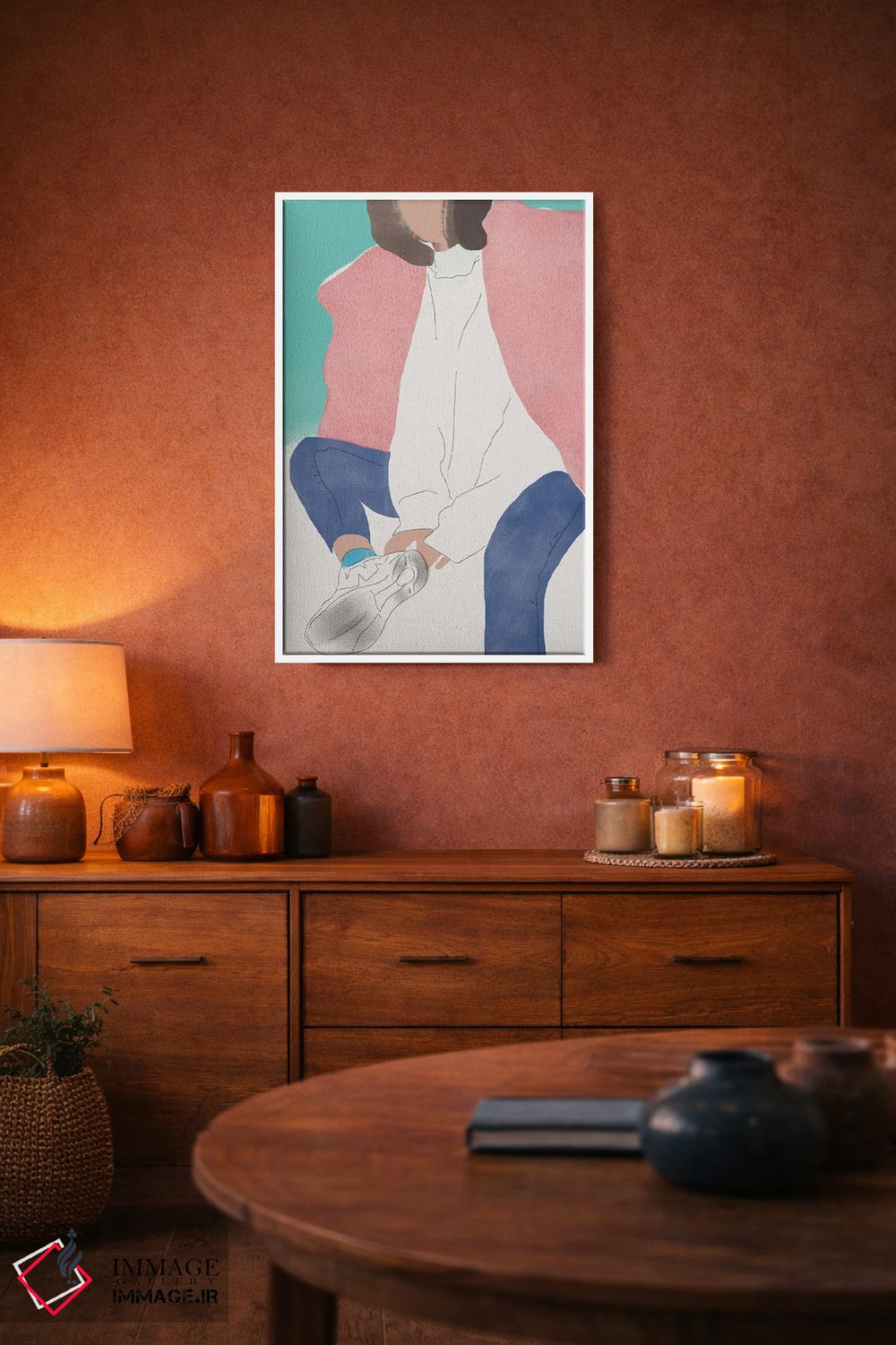 تابلو مدرن خز صورتی اثر لیتل باور - D4W