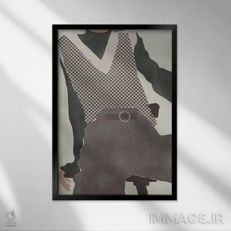 تابلو مدرن پیکره باریک اثر لیتل باور - نمای قابدار مشکی