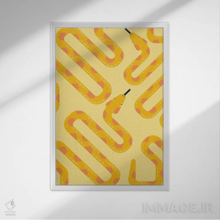 تابلو مدرن طرح ماری زرد اثر لیتل باور - نمای قابدار سفید