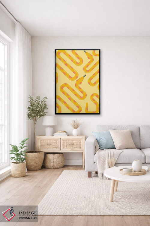 تابلو مدرن طرح ماری زرد اثر لیتل باور - D4B