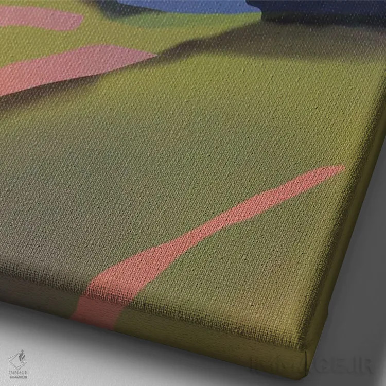 تابلو مینیمال باران دوردست اثر لیتل باور - نمای نزدیک بافت بوم