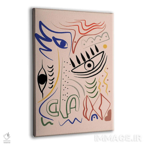 تابلو مینیمال طرح خطی موجود عجیب اثر لیتل باور - نمای پرسپکتیو محصول