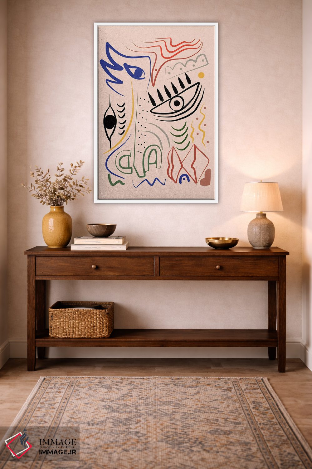 تابلو مینیمال طرح خطی موجود عجیب اثر لیتل باور - D1W