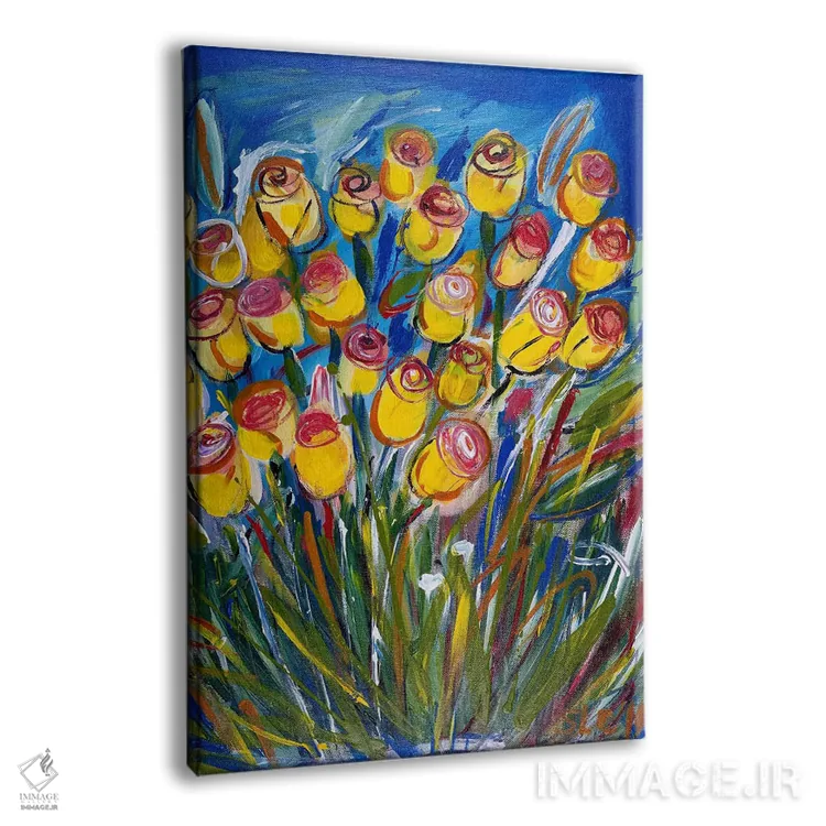 تابلو انتزاعی رزهای دوستی اثر شالیمار لگاسپی - نمای پرسپکتیو محصول