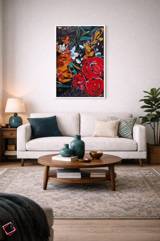 تابلو انتزاعی عشق بی دغدغه اثر شالیمار لگاسپی - D3W