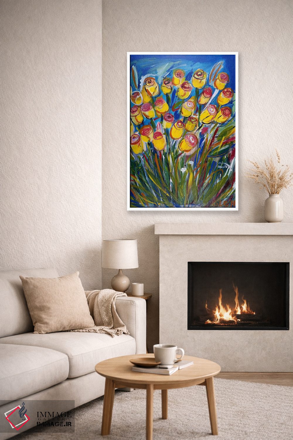 تابلو انتزاعی رزهای دوستی اثر شالیمار لگاسپی - D6W