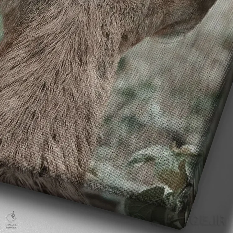 تابلو دکوراتیو گوزن شاخ دار اثر لیا استراتسما - نمای نزدیک بافت بوم