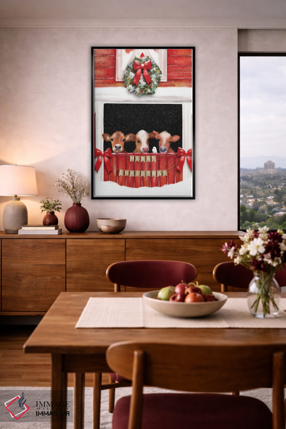 تابلو دکوراتیو گاوهای کریسمس اثر لیا استراتسما - D5B