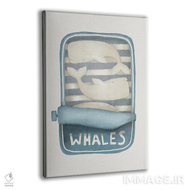 تابلو دکوراتیو نهنگ ها در قوطی اثر لیا استراتسما - نمای پرسپکتیو محصول