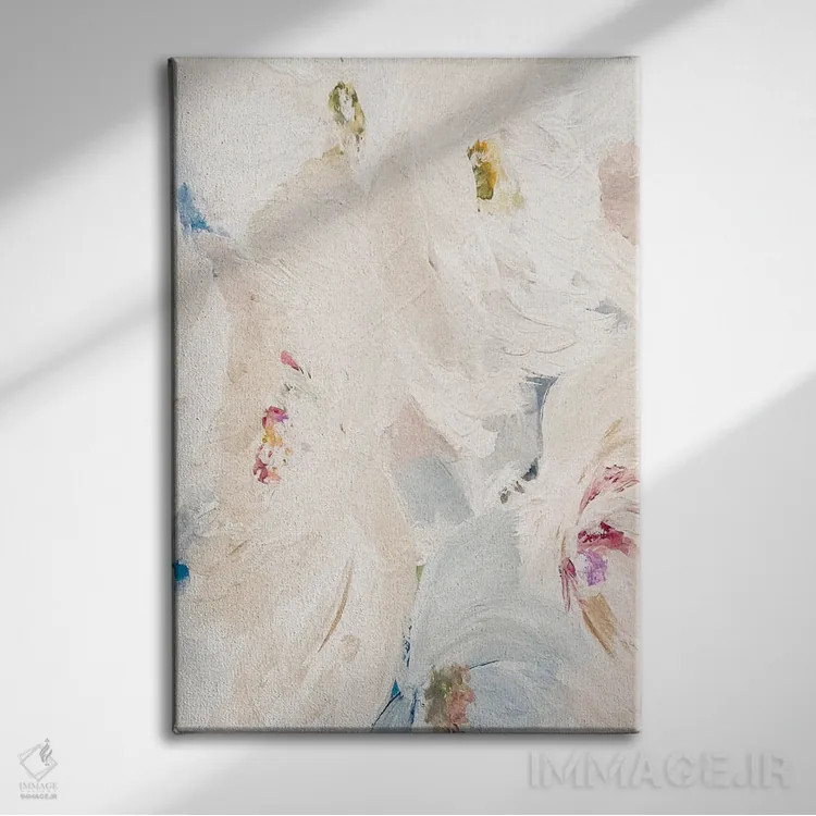 تابلو مینیمال شکوفه های صدتومانی اثر لیا استراتسما - نمای روبهرو روی دیوار