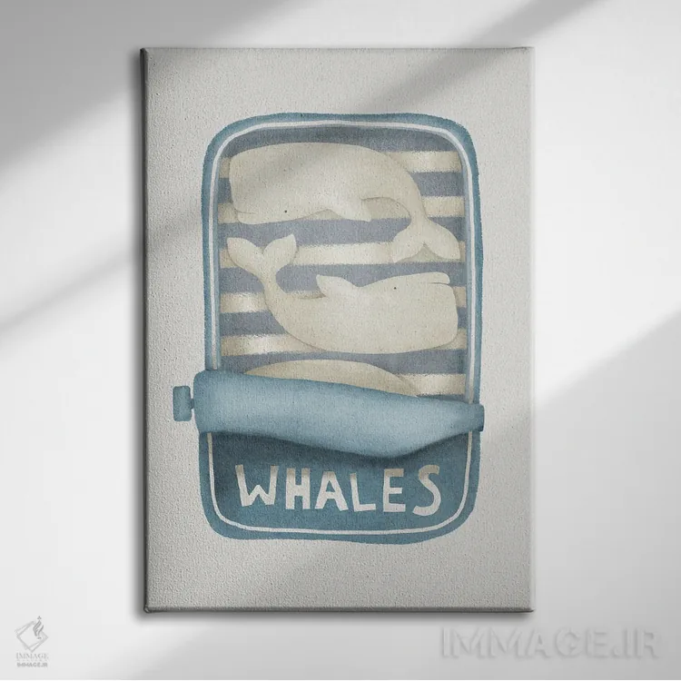 تابلو دکوراتیو نهنگ ها در قوطی اثر لیا استراتسما - نمای روبهرو روی دیوار