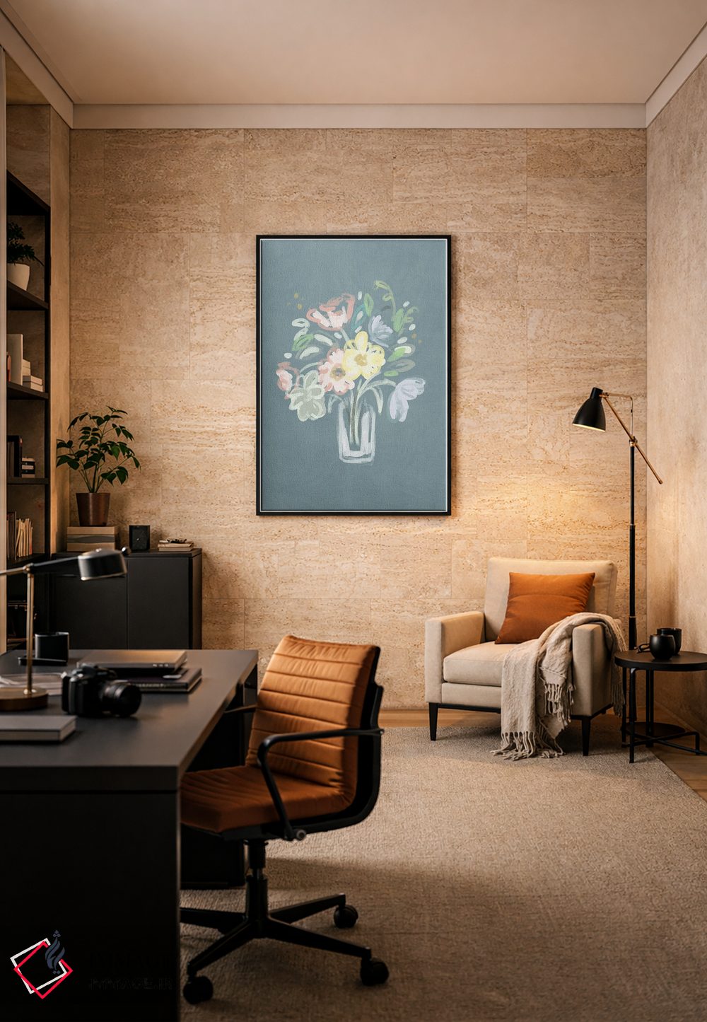 تابلو مینیمال دسته گلی برای روزالین اثر لیا استراتسما - D6B