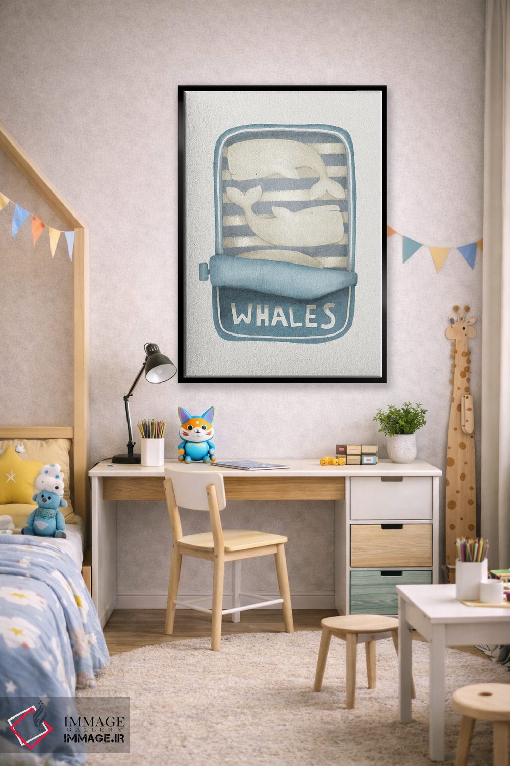 تابلو دکوراتیو نهنگ ها در قوطی اثر لیا استراتسما - D2B