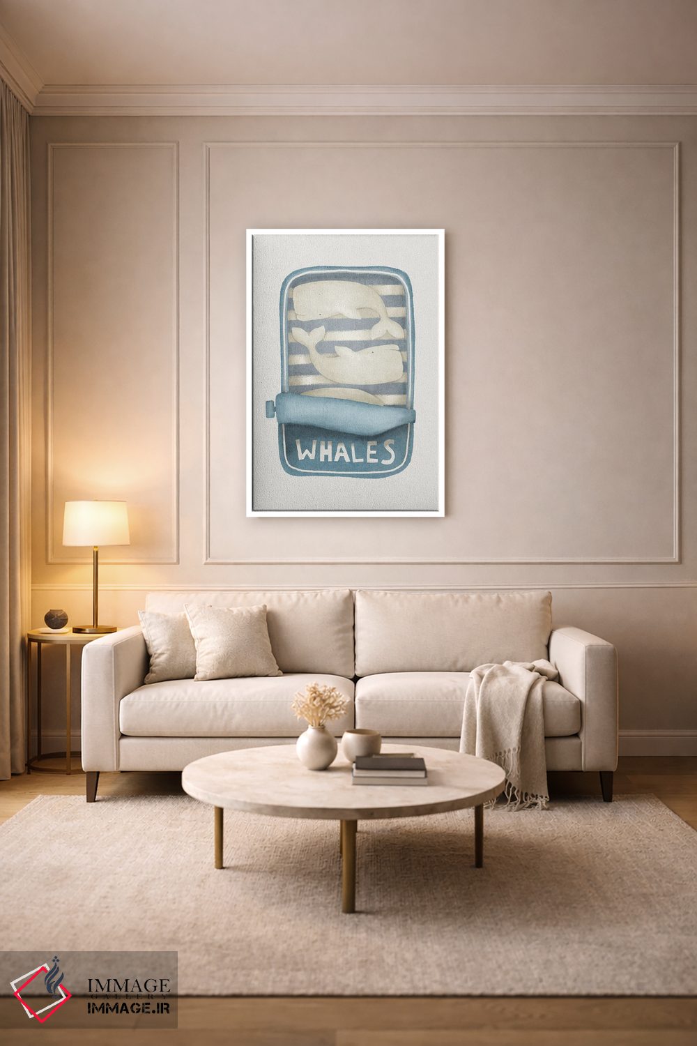 تابلو دکوراتیو نهنگ ها در قوطی اثر لیا استراتسما - D3W