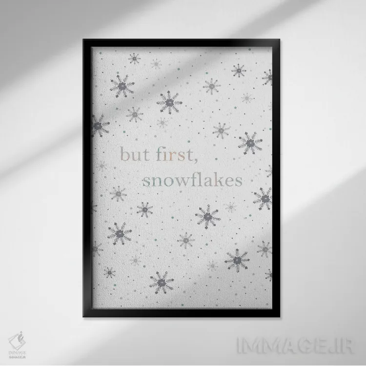 تابلو دکوراتیو اما اول برفک ها اثر لیا استراتسما - نمای قابدار مشکی