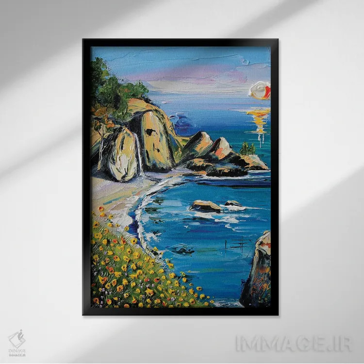 تابلو دکوراتیو قلب من در بیگ سور است I اثر لیزا الی - نمای قابدار مشکی