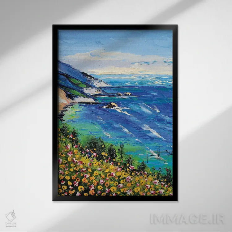 تابلو دکوراتیو قلب من در بیگ سور است II اثر لیزا الی - نمای قابدار مشکی