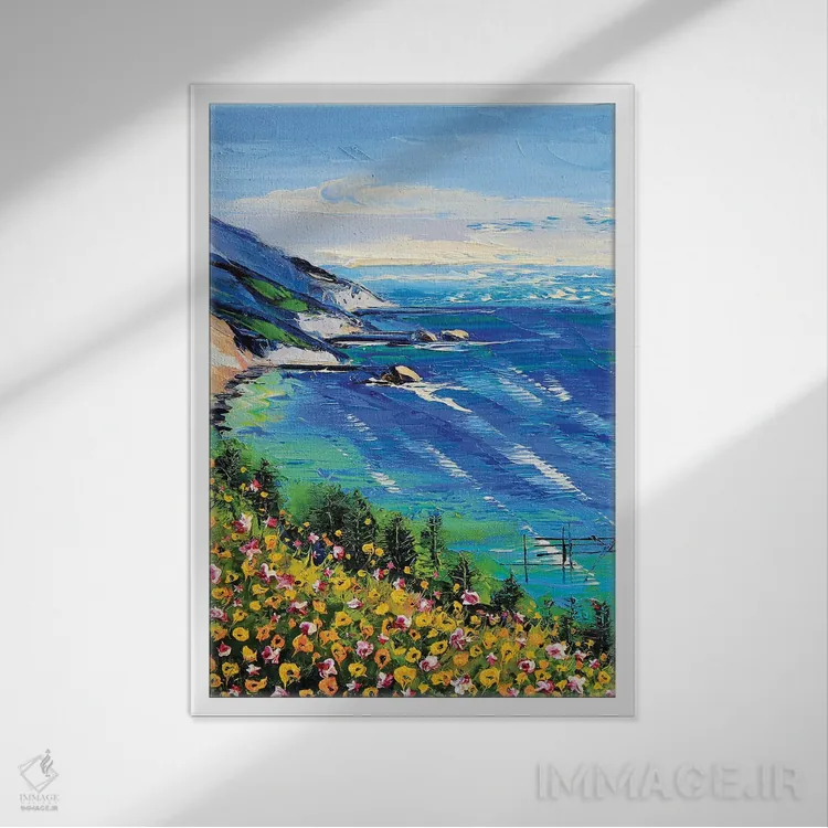 تابلو دکوراتیو قلب من در بیگ سور است II اثر لیزا الی - نمای قابدار سفید