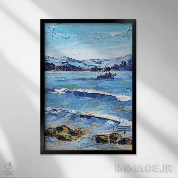 تابلو دکوراتیو روزی در مانتری اثر لیزا الی - نمای قابدار مشکی