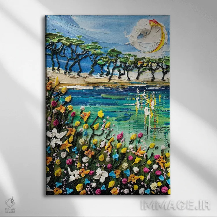 تابلو انتزاعی رویای کالیفرنیا اثر لیزا الی - نمای روبهرو روی دیوار