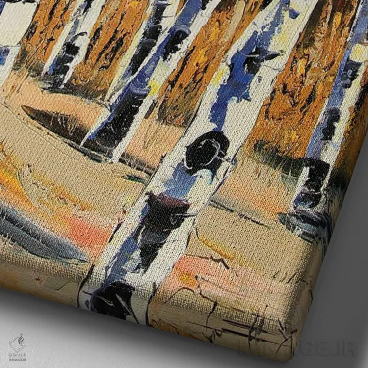 تابلو دکوراتیو به سوی سیراها اثر لیزا الی - نمای نزدیک بافت بوم