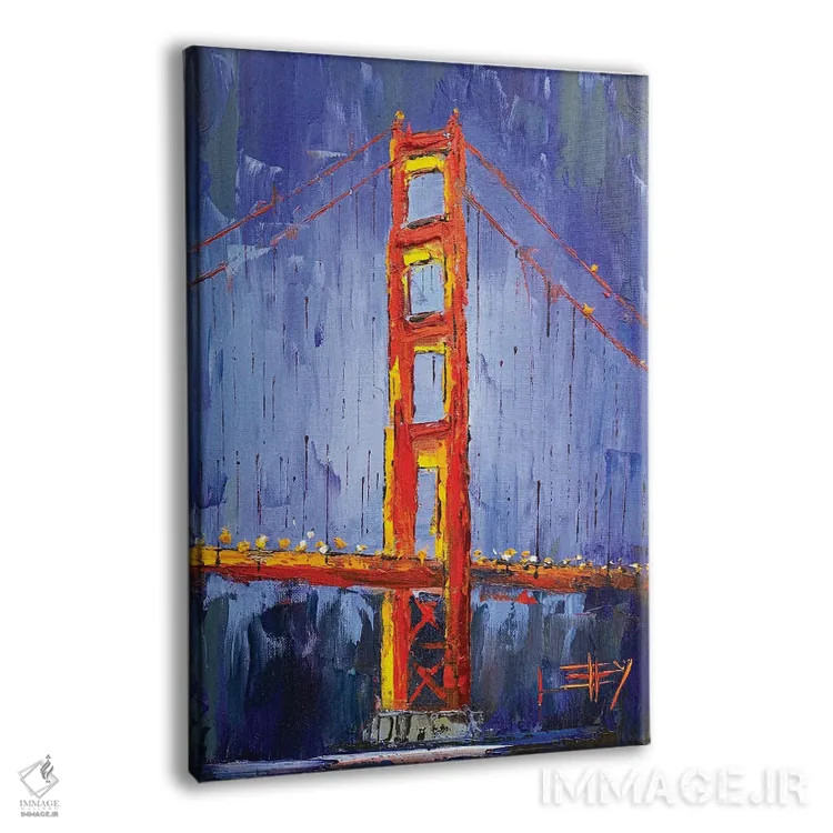 تابلو دکوراتیو شبی در کنار گلدن گیت اثر لیزا الی - نمای پرسپکتیو محصول