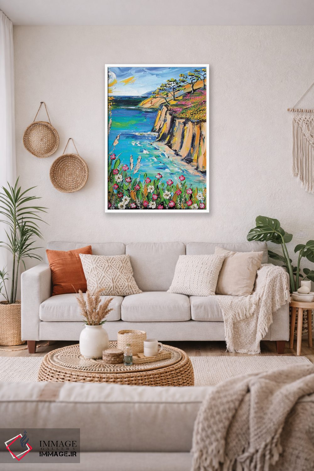 تابلو دکوراتیو بیگ سور با بافت ضخیم رنگ اثر لیزا الی - D2W