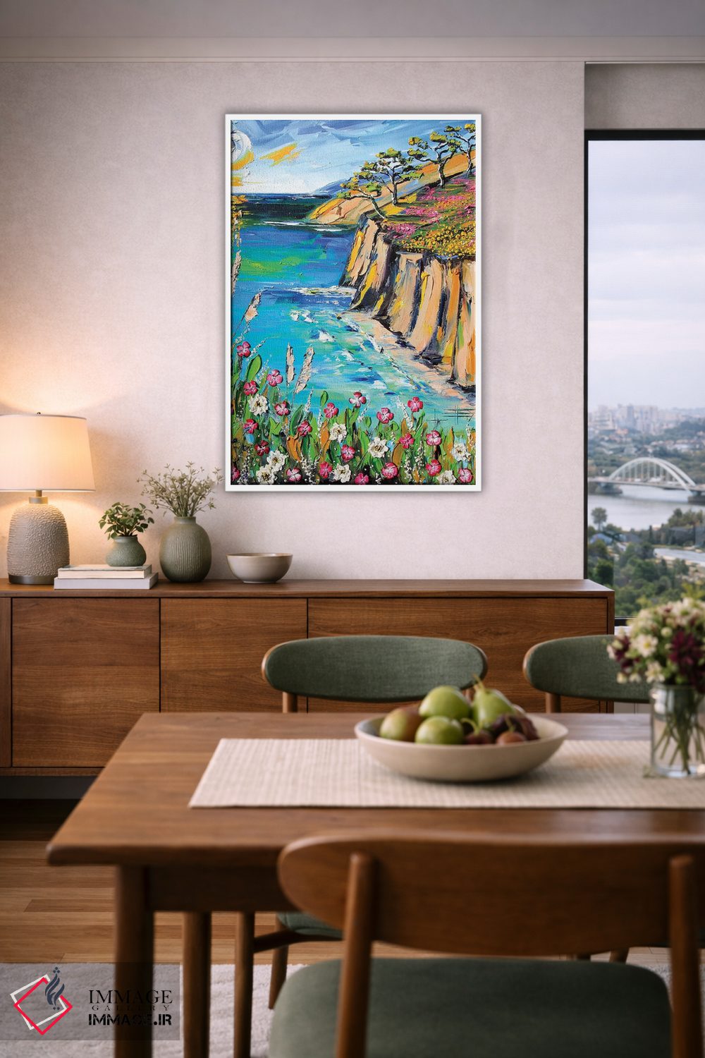 تابلو دکوراتیو بیگ سور با بافت ضخیم رنگ اثر لیزا الی - D6W