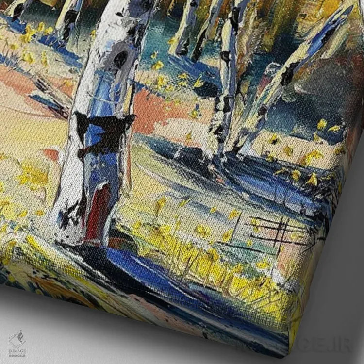 تابلو دکوراتیو پاییز سیرا اثر لیزا الی - نمای نزدیک بافت بوم