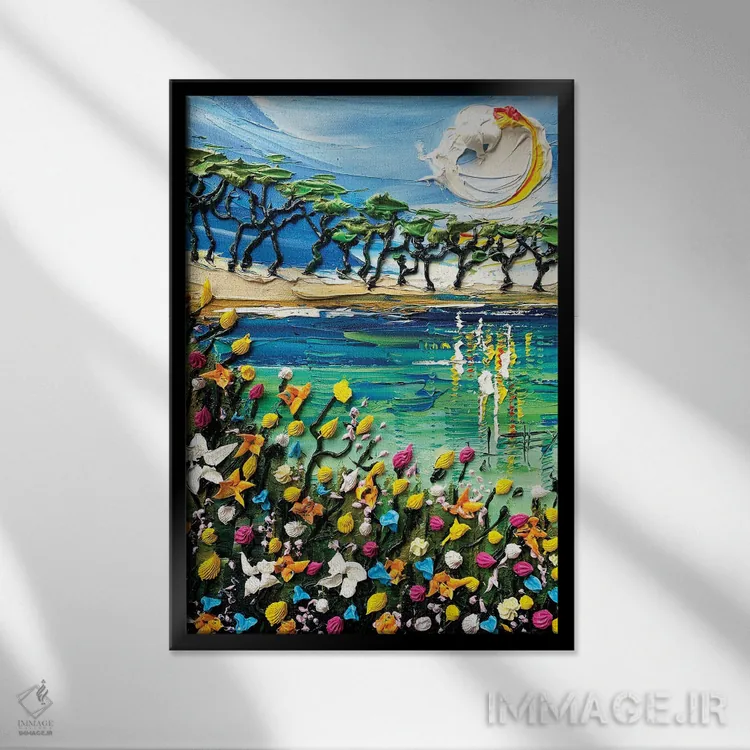 تابلو دکوراتیو خلیج مونتری ۲ اثر لیزا الی - نمای قابدار مشکی