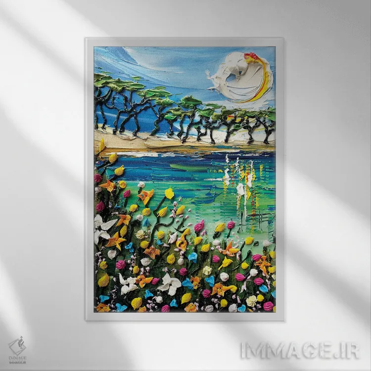 تابلو دکوراتیو خلیج مونتری ۲ اثر لیزا الی - نمای قابدار سفید