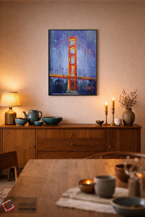 تابلو دکوراتیو شبی در کنار گلدن گیت اثر لیزا الی - D6B