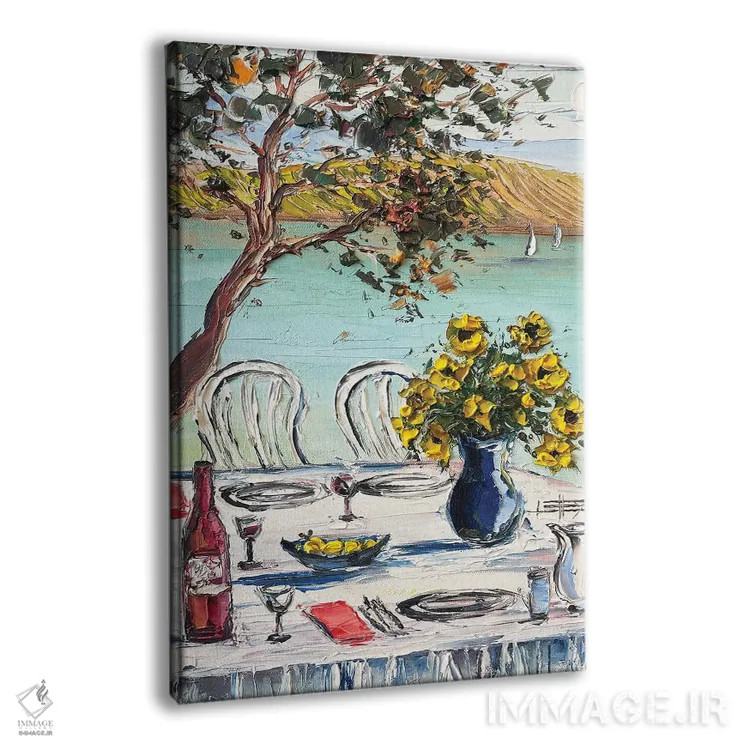 تابلو دکوراتیو یک میز روی خلیج اثر لیزا الی - نمای پرسپکتیو محصول