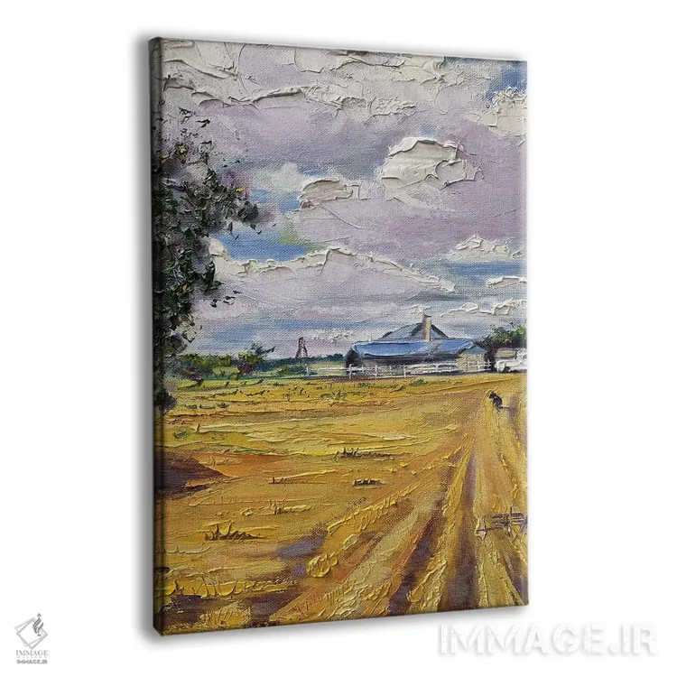 تابلو دکوراتیو مزرعه طلایی اثر لیزا الی - نمای پرسپکتیو محصول
