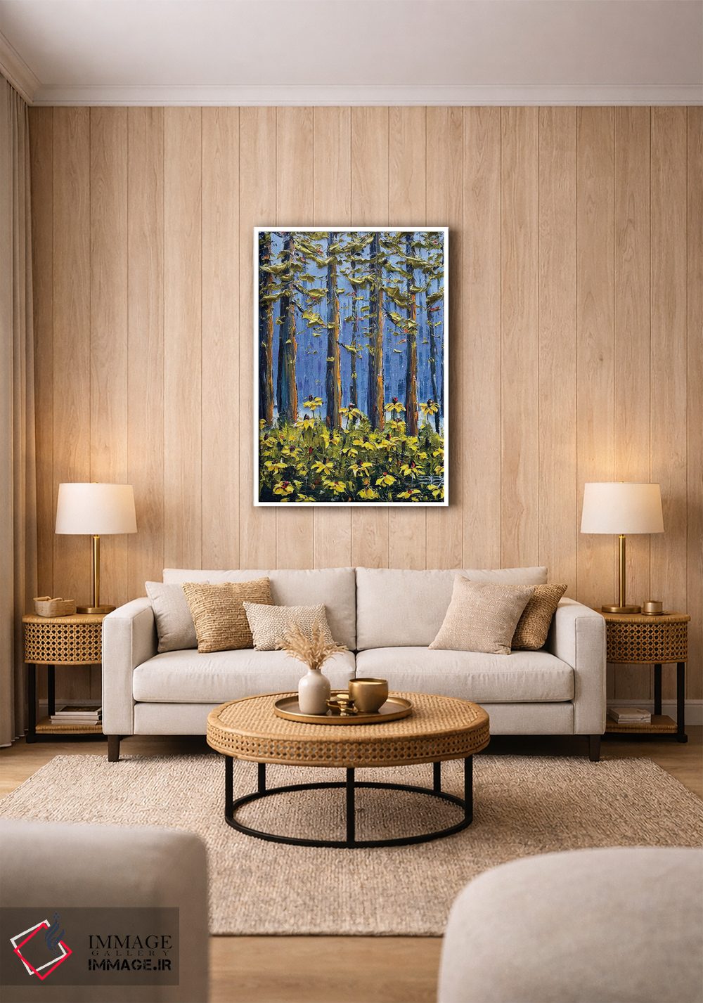 تابلو دکوراتیو ردوودها و گل های وحشی اثر لیزا الی - D1W