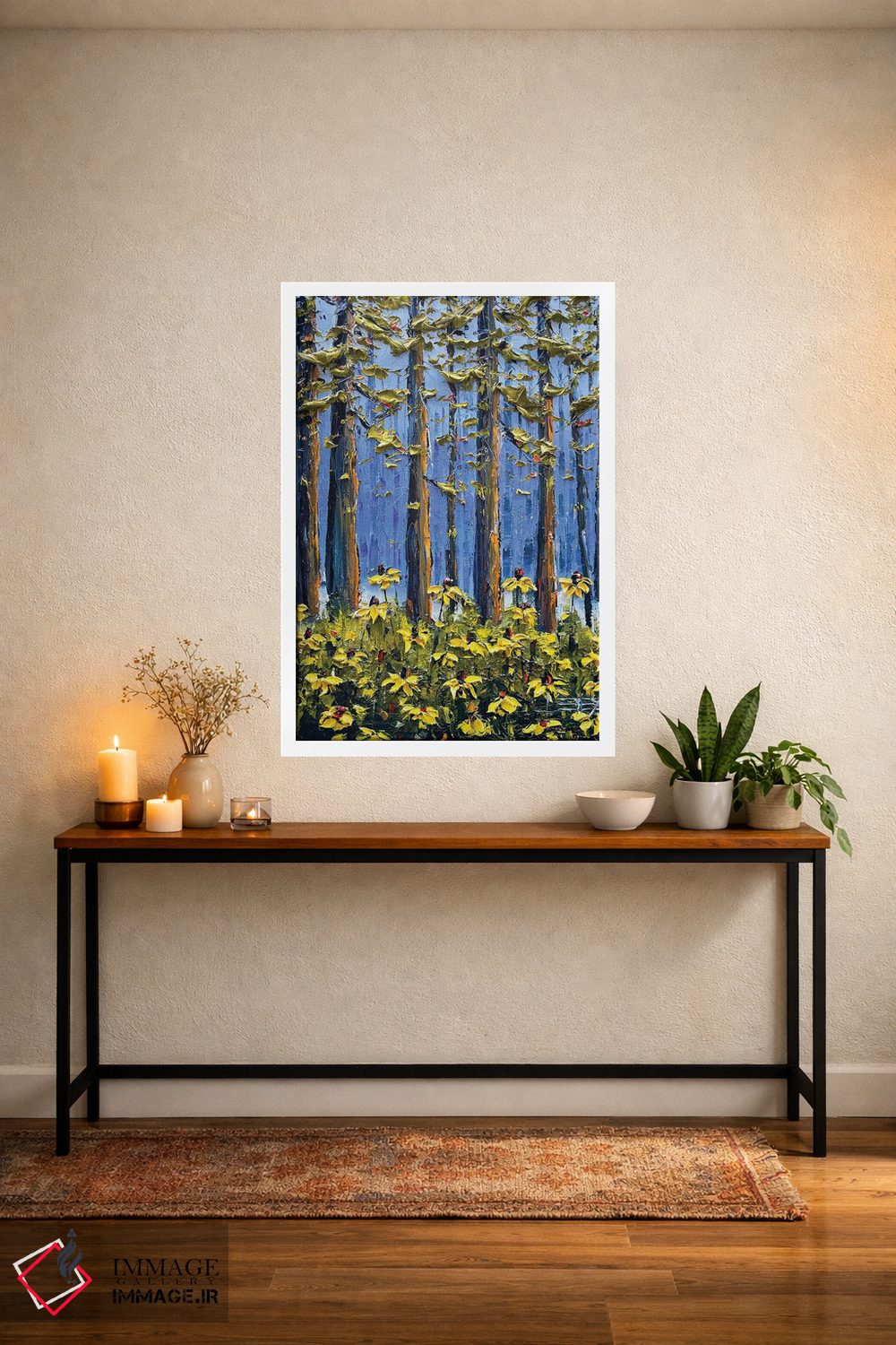 تابلو دکوراتیو ردوودها و گل های وحشی اثر لیزا الی - D3W