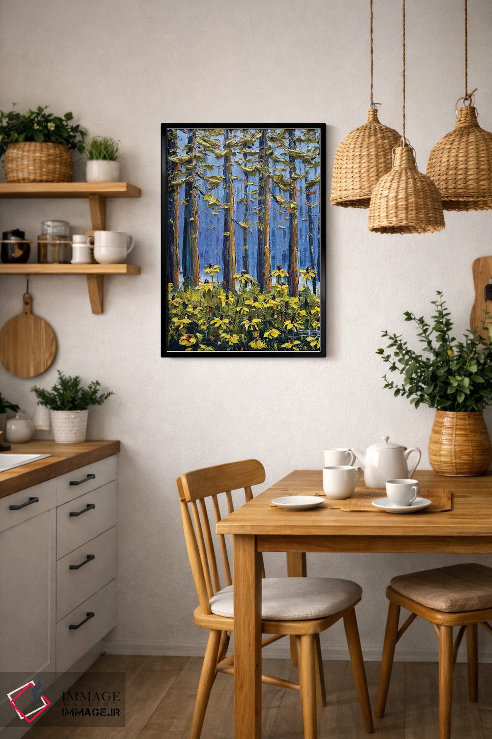 تابلو دکوراتیو ردوودها و گل های وحشی اثر لیزا الی - D5B