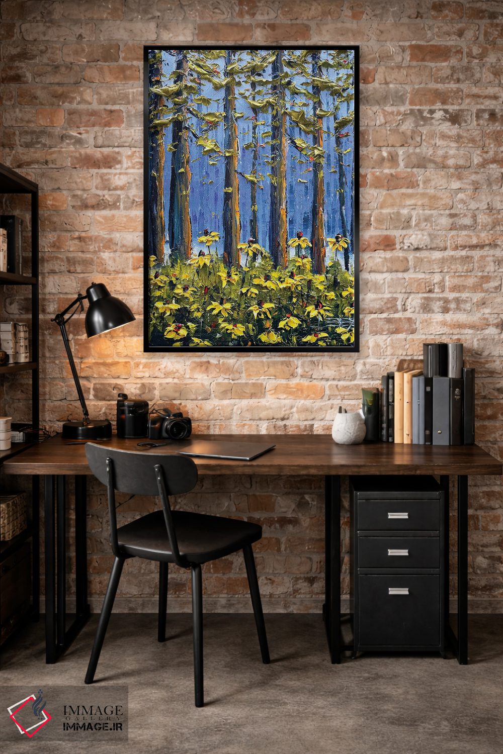 تابلو دکوراتیو ردوودها و گل های وحشی اثر لیزا الی - D4B