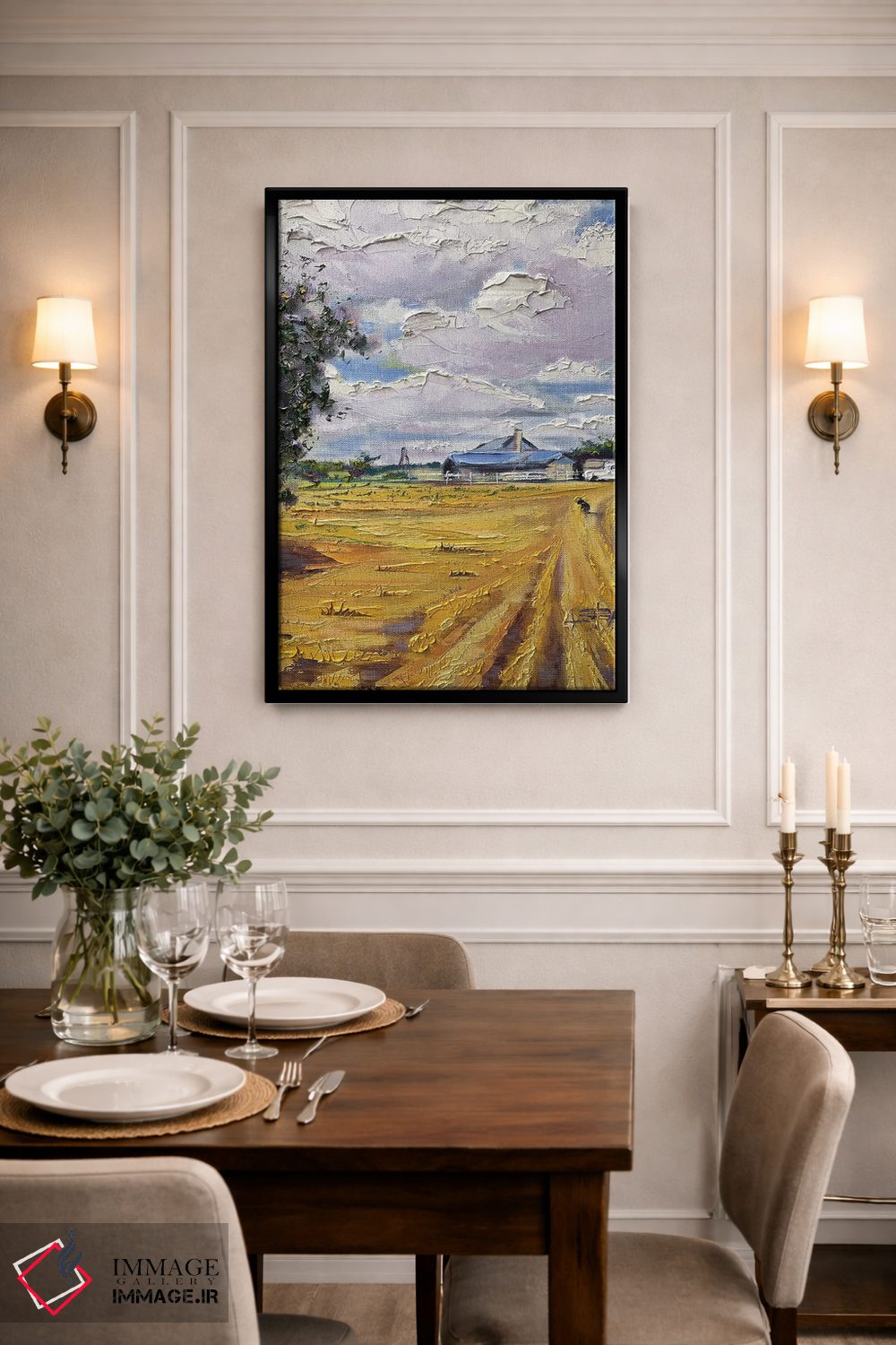 تابلو دکوراتیو مزرعه طلایی اثر لیزا الی - D2B