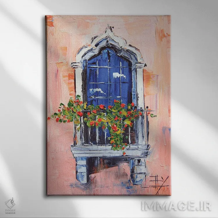 تابلو دکوراتیو پنجره عربی اثر لیزا الی - نمای روبهرو روی دیوار