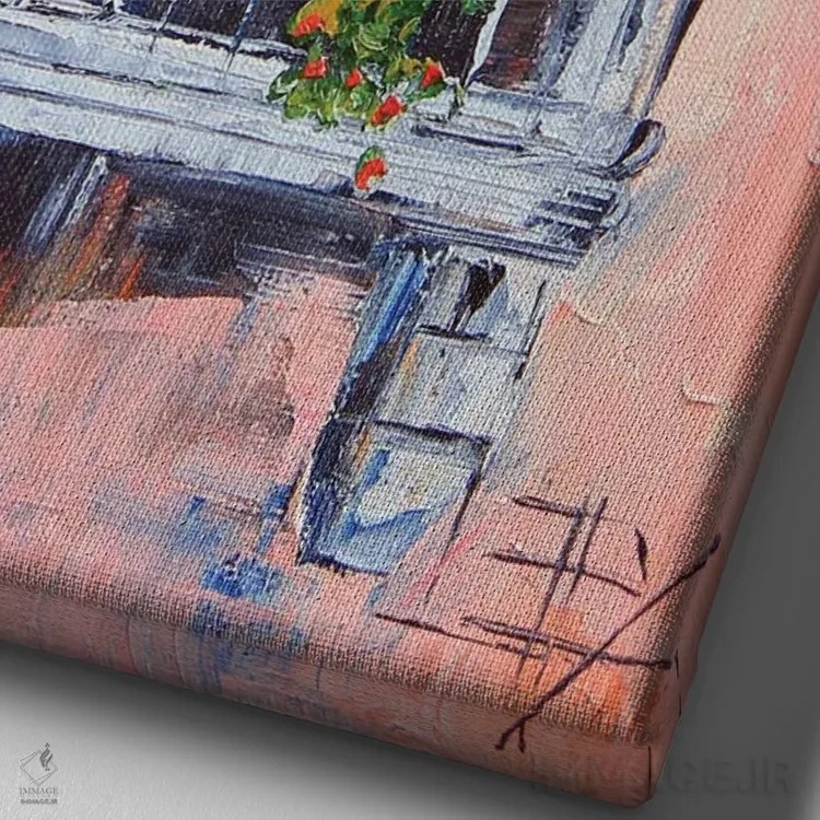 تابلو دکوراتیو پنجره عربی اثر لیزا الی - نمای نزدیک بافت بوم