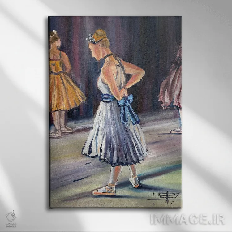 تابلو دکوراتیو Ballerina,رویاپردازی با دگا اثر لیزا الی - نمای روبهرو روی دیوار